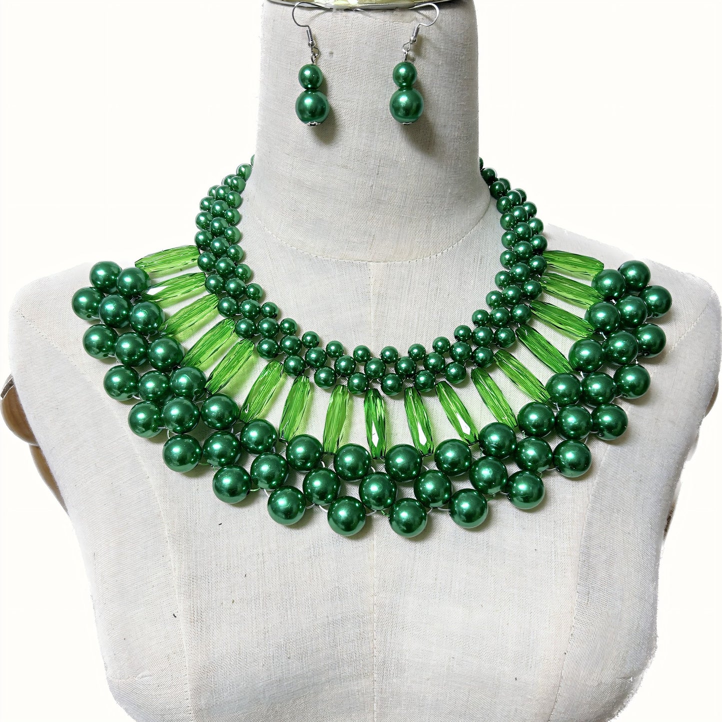 Pearl and Shawl Multi-Layer Necklace Set - Savanna Rhythms Collection