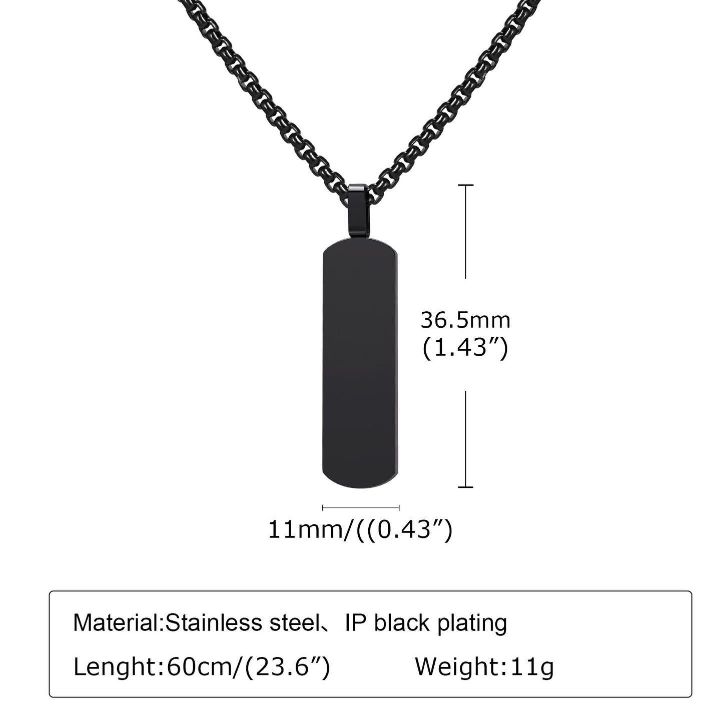 Stainless Steel Men's Pendant Simple Trendy Hip Hop Necklace