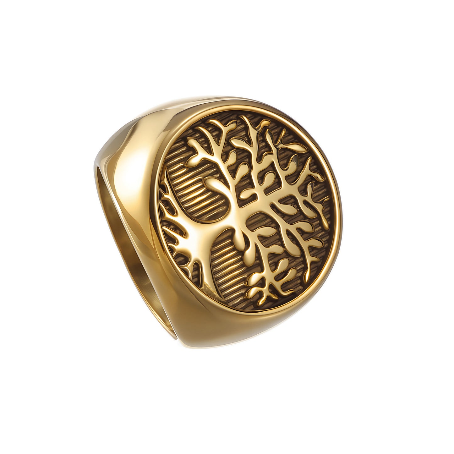 Planderful Tree of Life Ring for Men Stainless Steel