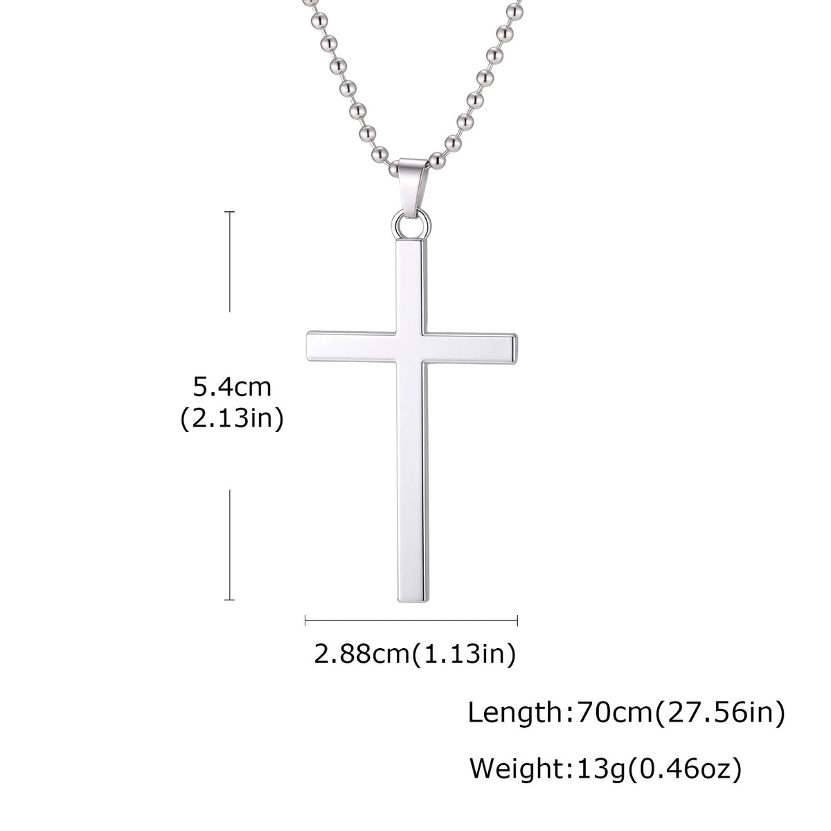 Alloy Cross Necklace Male Hip Hop Neutral Style Hip Hop Pendant Hot-Selling Model