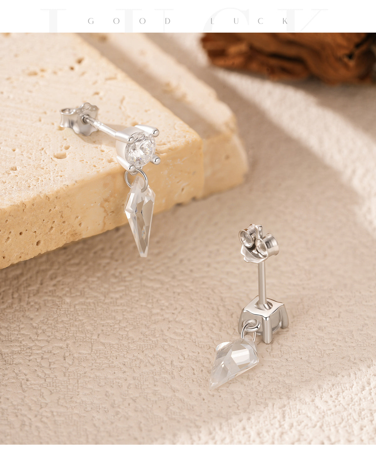 925 Sterling Silver Kite-Cut Earrings