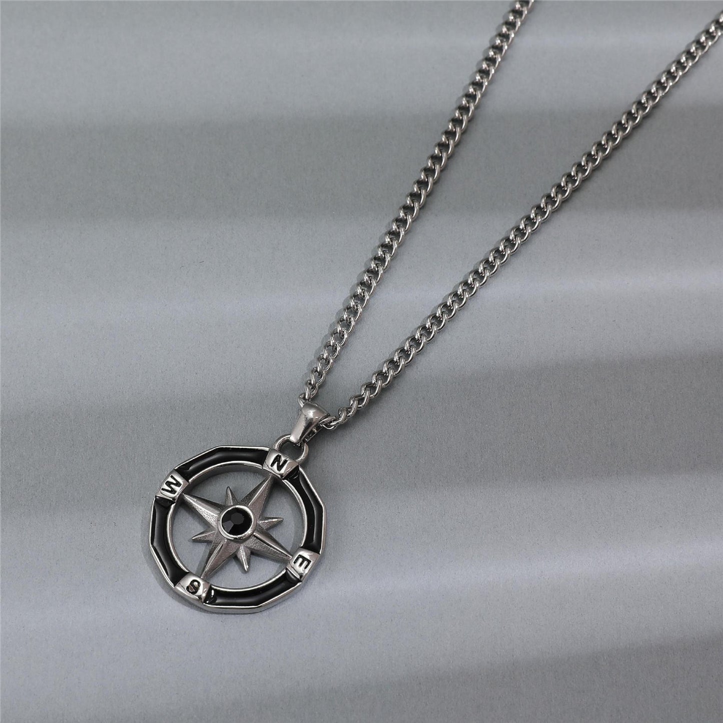 Planderful Compass Necklace For Boys Premium Titanium Steel Hexagram Pendant Everyday Genie