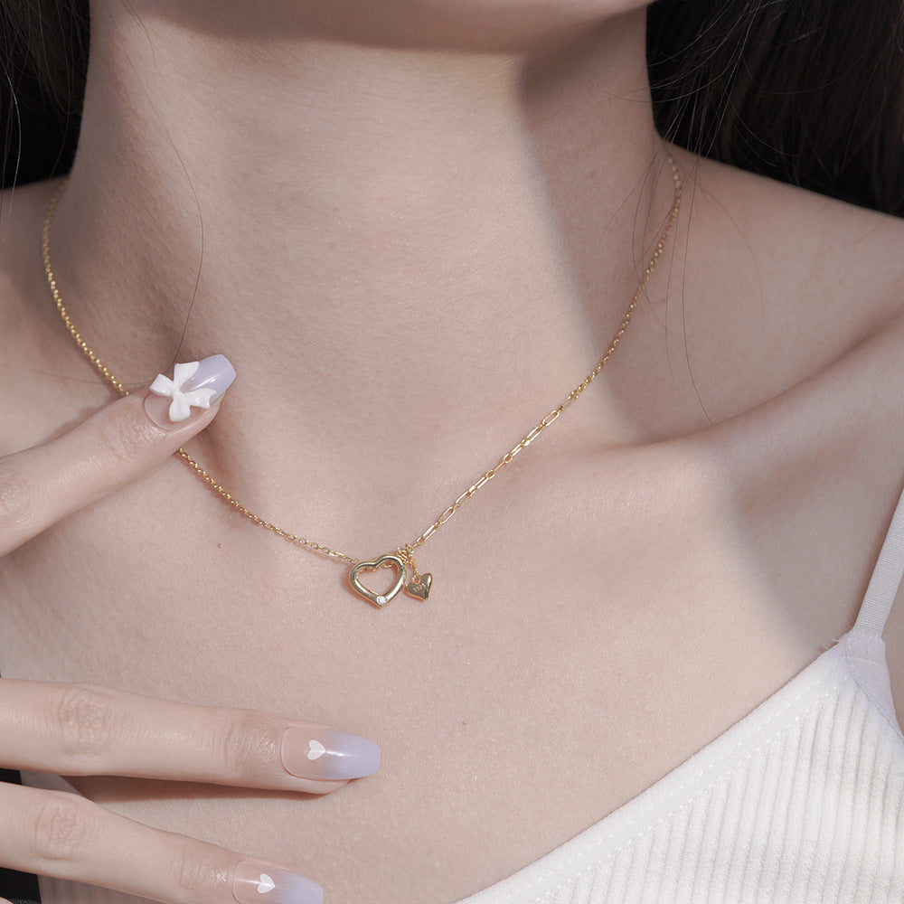 Korean Versatile Heart-Shaped Necklace Women's Wholesale