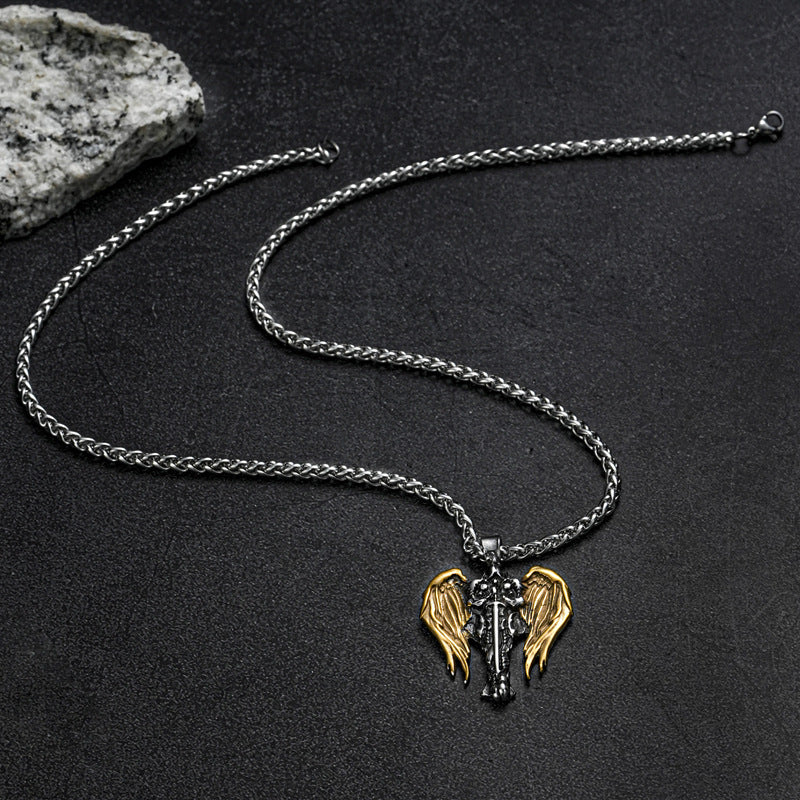 Odin Wings Pendant For Men Titanium Steel Necklace By Planderful Vintage Viking Hip Hop Jewelry Premium Statement