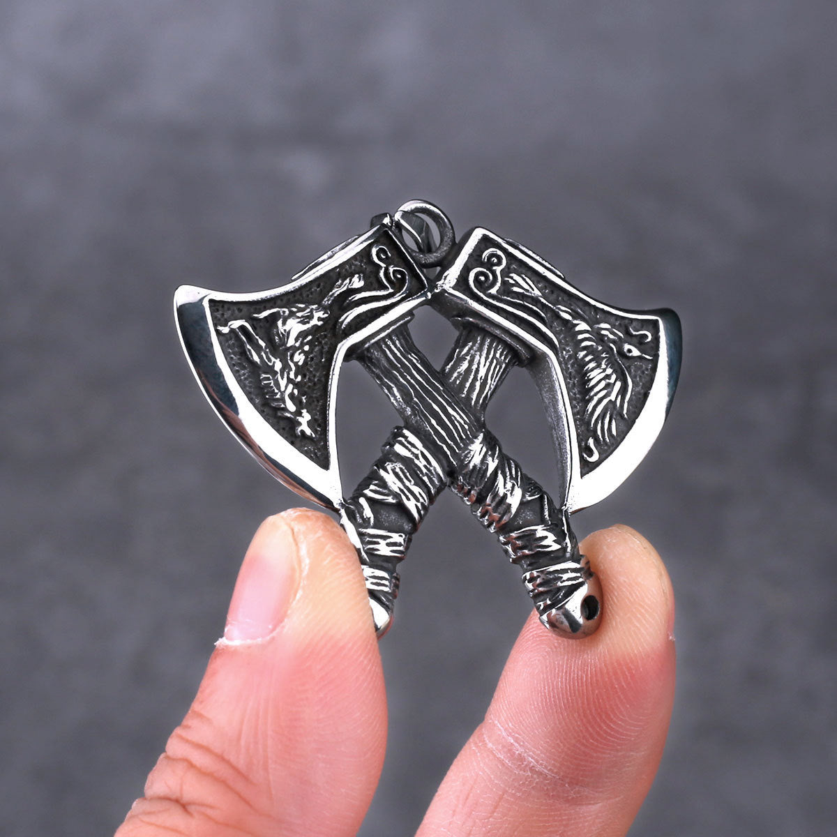 Planderful Viking Axe Pendant Necklace For Men Titanium Steel Durable Nordic Style