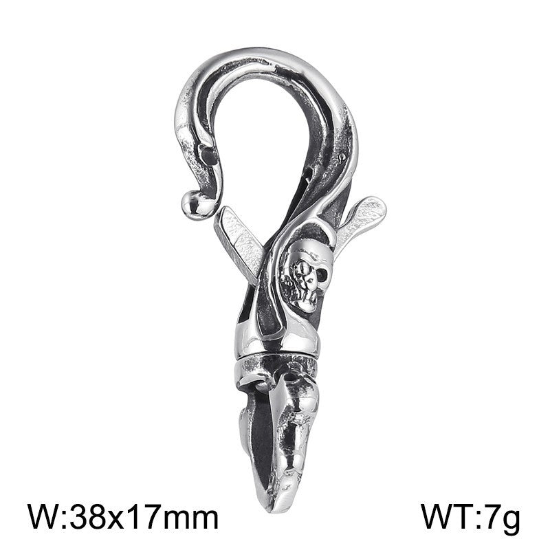 Stylish Stainless Steel Skull Keychain Pendant for Men - European and American Fashion