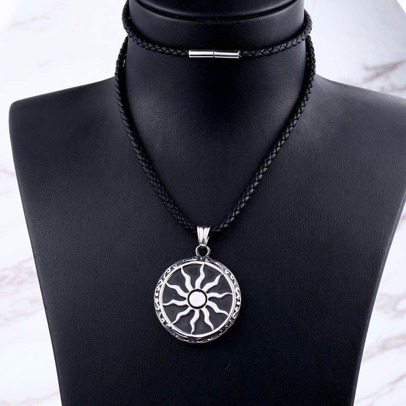 Nordic Viking-Inspired Titanium Steel Flame Pendant for Men - Wholesale Retro Jewelry