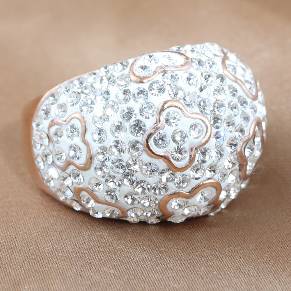 Retro Punk Titanium Steel Floral Ring for Trendy Girls - European and American Jewelry Accessory