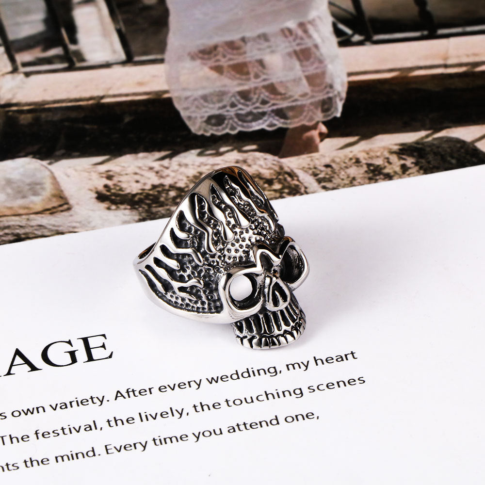 Evil Skull Titanium Ring For Men Domineering Hipster Punk