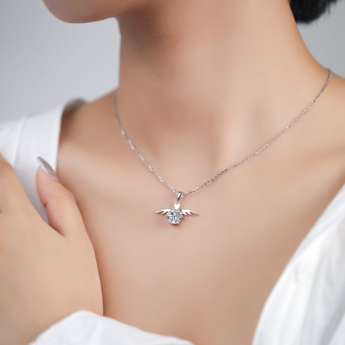 Angel Wing S925 Sterling Silver Women's Pendant Necklace
