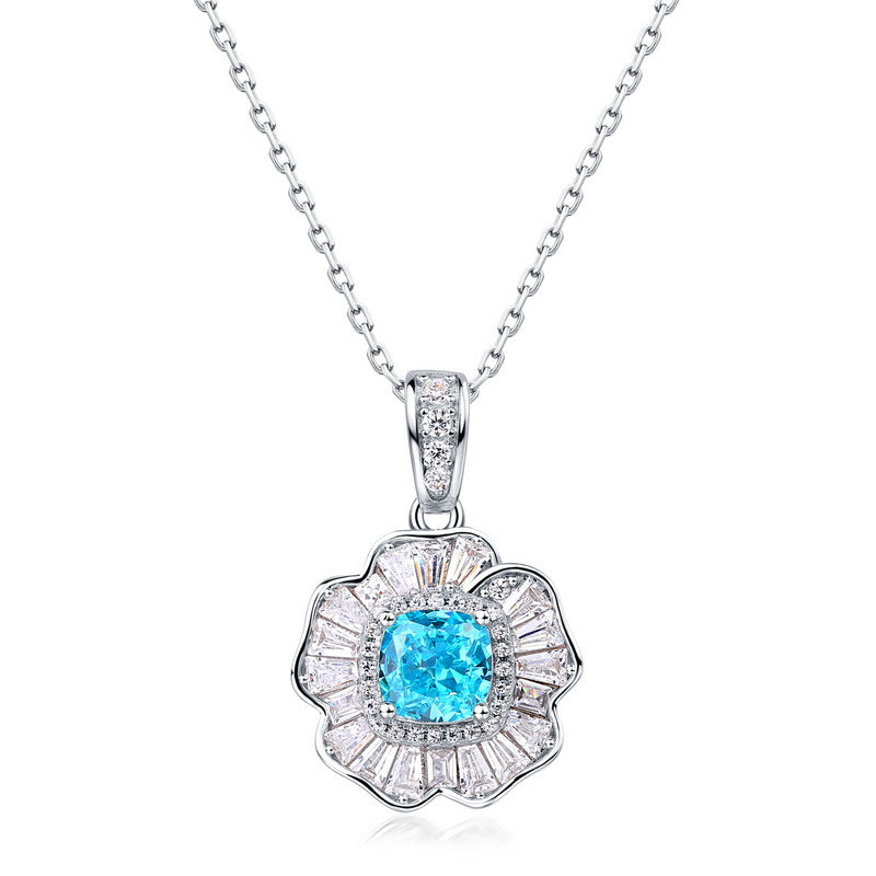 S925 Sterling Silver High-Carbon Stone Flower Jewelry Collection