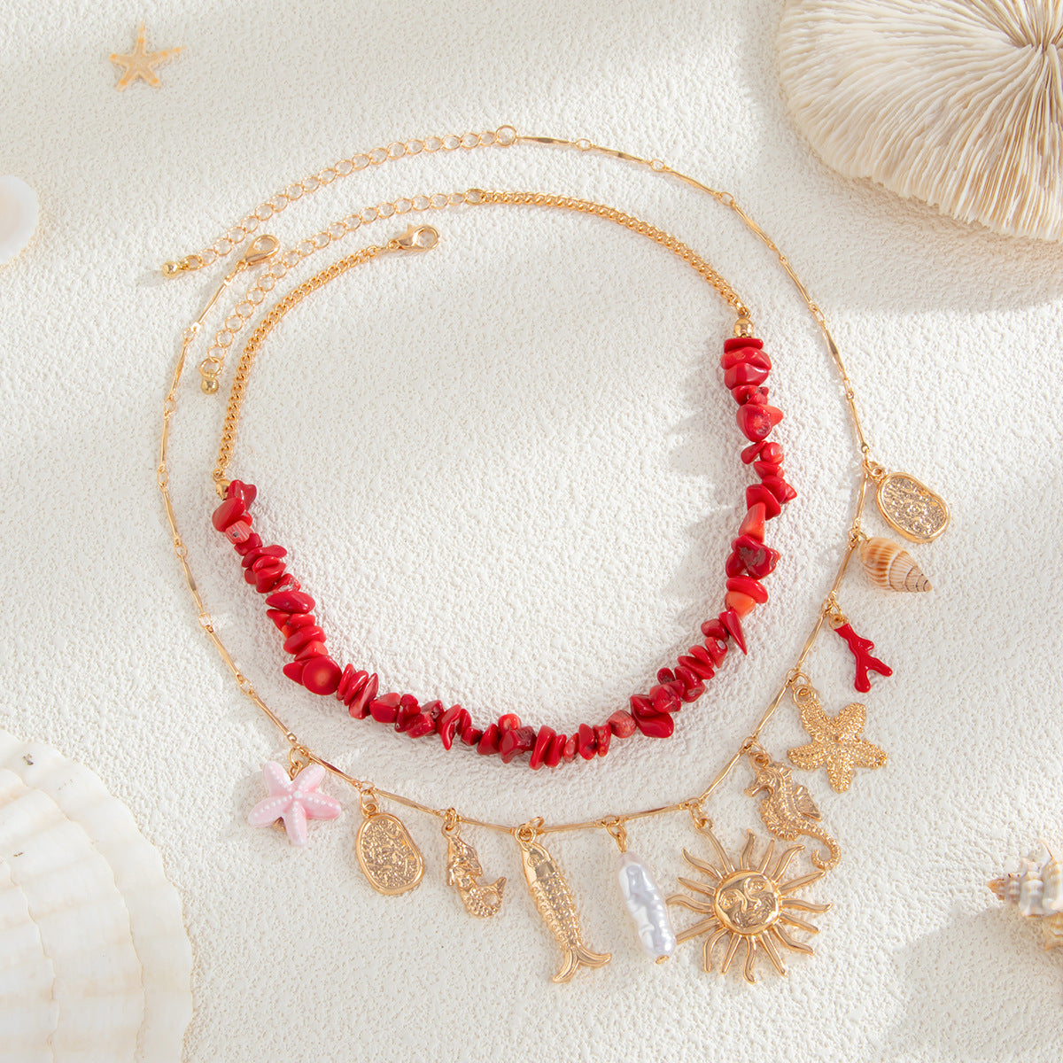 Starfish & Seahorse Coastal Necklace