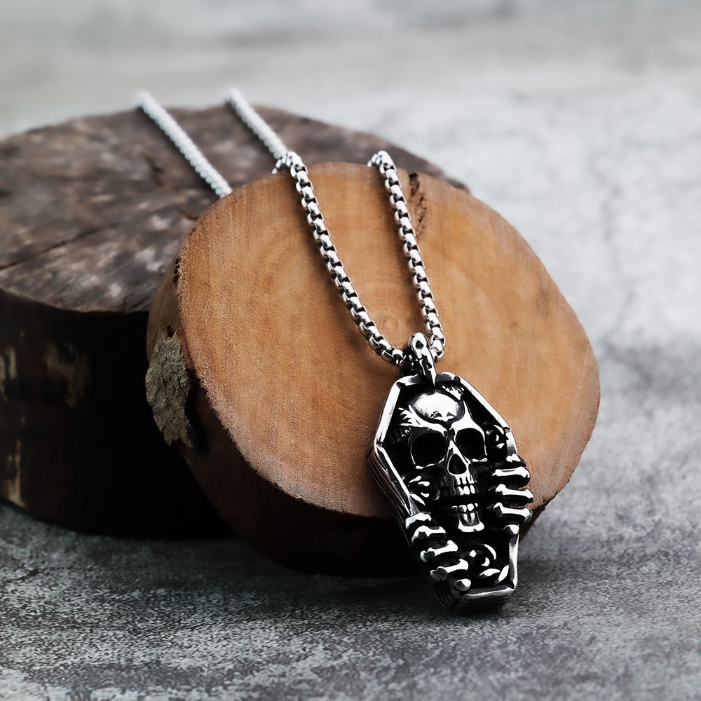Punk Skull Stainless Steel Men's Pendant Necklace