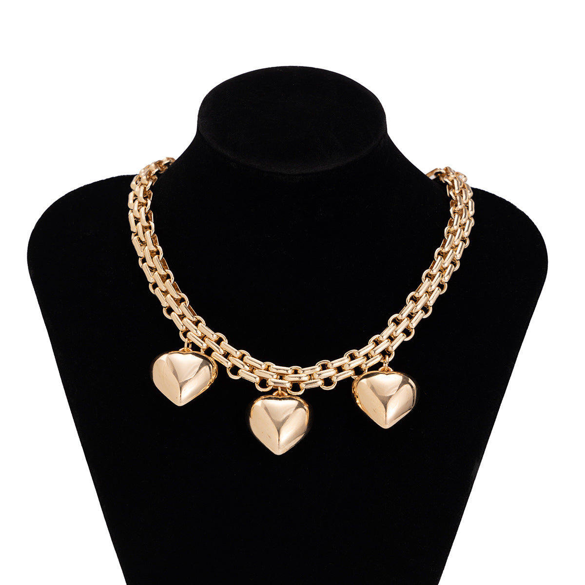 Planderful Collection Vienna Verve Geometric Double Chain Necklace For Women Personalized Bold Statement Jewelry