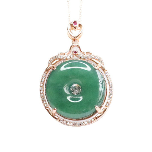 Ice Jade Sterling Silver Pendant Necklace by Planderful Collection