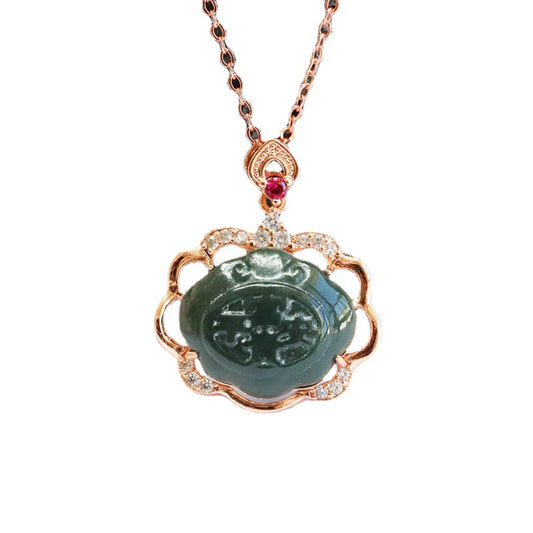Fortune's Favor Jade Ruyi Necklace - Divine Gemstone Jewelry