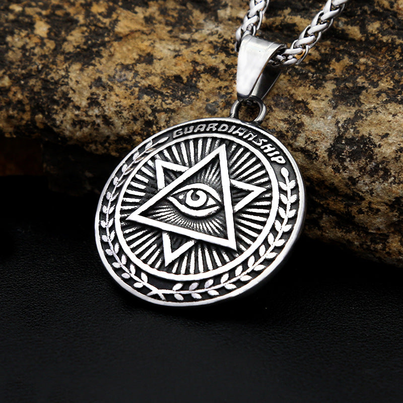 Vintage Eye of Horus Stainless Steel Men's Pendant Necklace