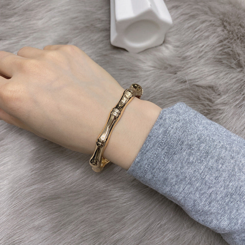 Bamboo Bracelets for Women - Korean Fashion Jewelry with Zinc Alloy Details