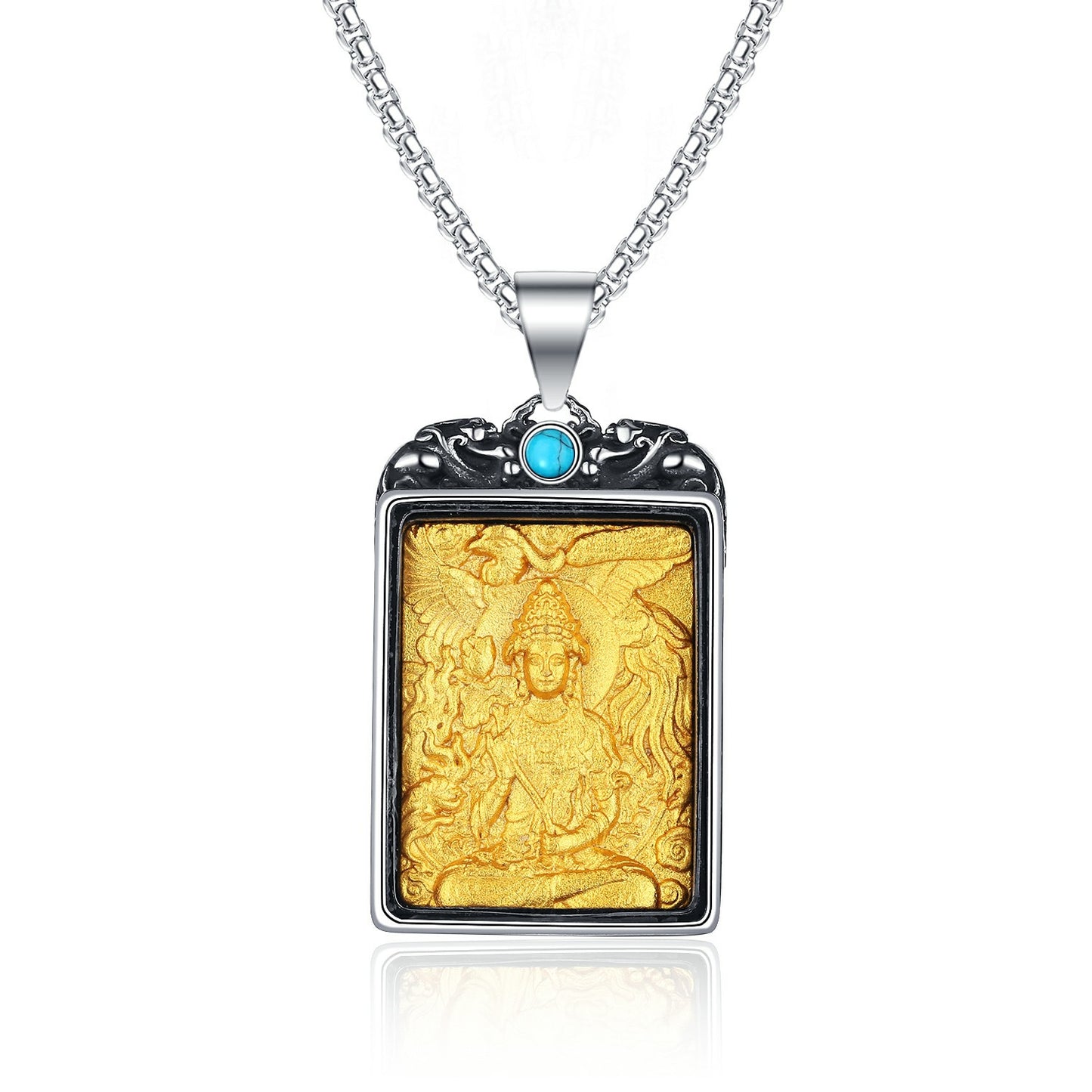 Stainless Steel Necklace - Elegant Zodiac Buddha Pendant