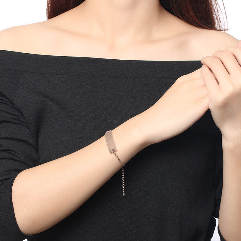 Face Width 10MM Stainless Steel Curved Bracelet for Women