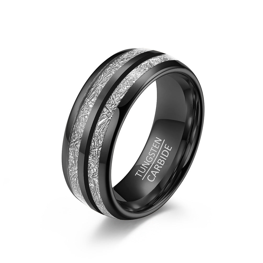 Cross-Border E-Commerce Hand Jewelry Double-Slot Tungsten Ring
