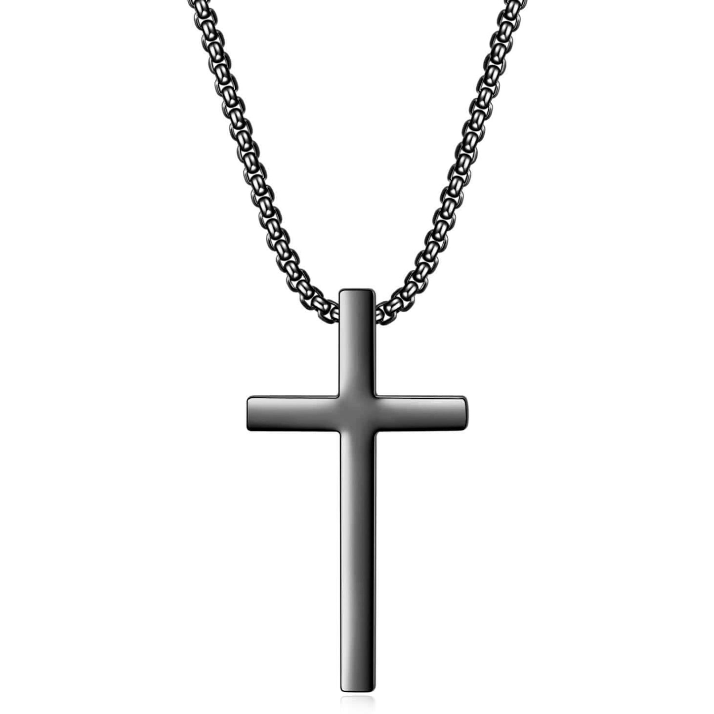 Planderful Everyday Genie Titanium Steel Cross Necklace For Men With Glossy Pendant And Hip Hop Style