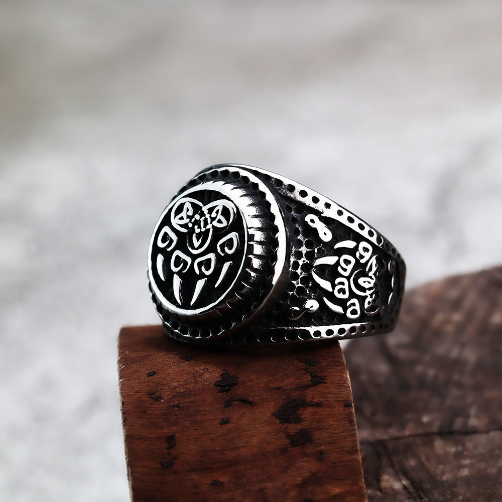 Vintage Viking Stainless Steel Men's Ring
