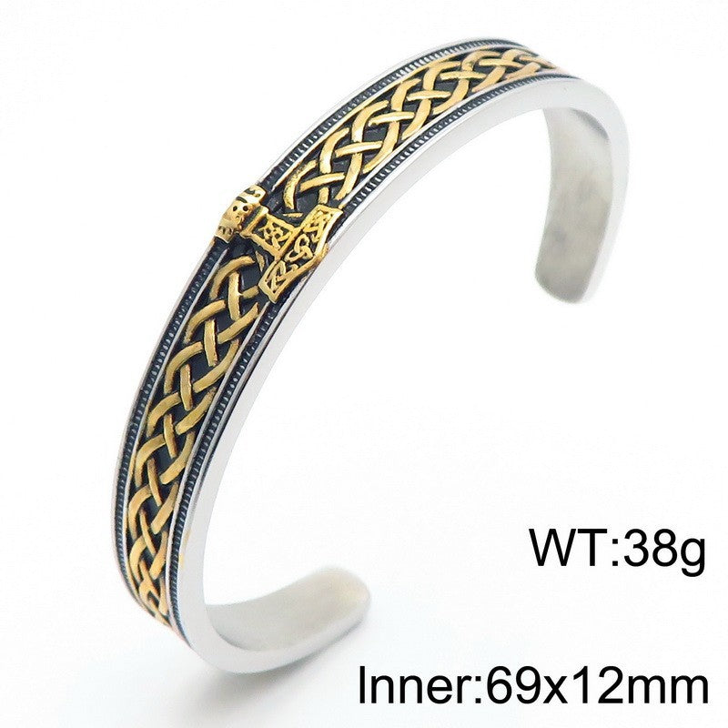 Nordic Hot-Selling Quake Stainless Steel Bracelet – Viking Triangular Knot Odin Rune