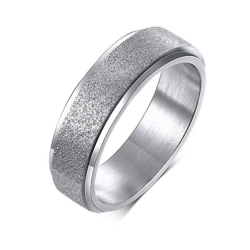 Stainless Steel Titanium Steel Ring Men's Rotating Colorful Glitter Jewelry