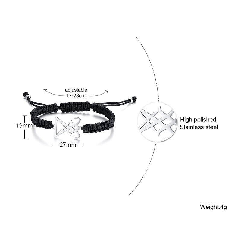 Adjustable Anka Titanium Steel Cross Nylon Rope Bracelet Red Black Braided Rope Bracelet for Men