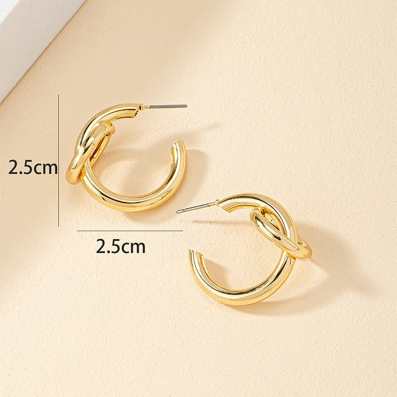 Golden Hoop Earrings - Vienna Verve Collection