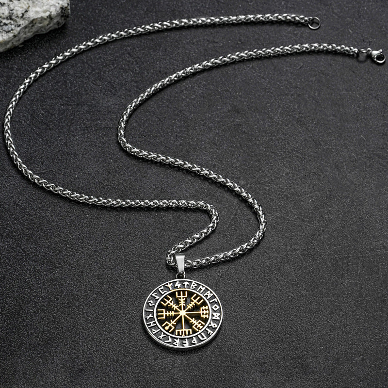 Planderful Collection Viking Totem Pendant Necklace Unisex Titanium Steel Personalized For Men Women