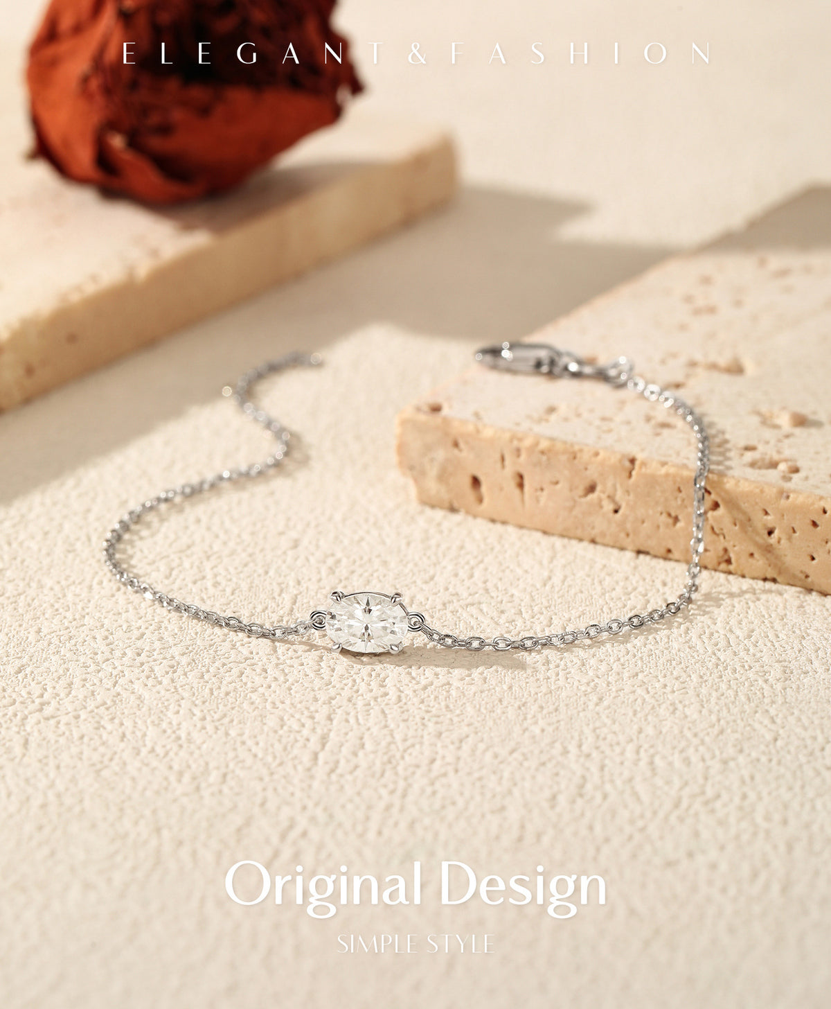 925 Sterling Silver 1 ct Moissanite Bracelet