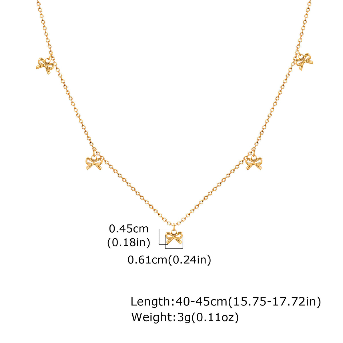 Women's Stainless Steel Flat Cross Chain Bow Bracelet Necklace