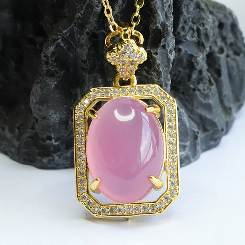 Chalcedony Zircon Sterling Silver Necklace