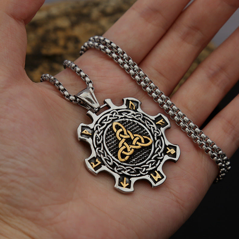 Double-Sided Stainless Steel Retro Necklace for Men