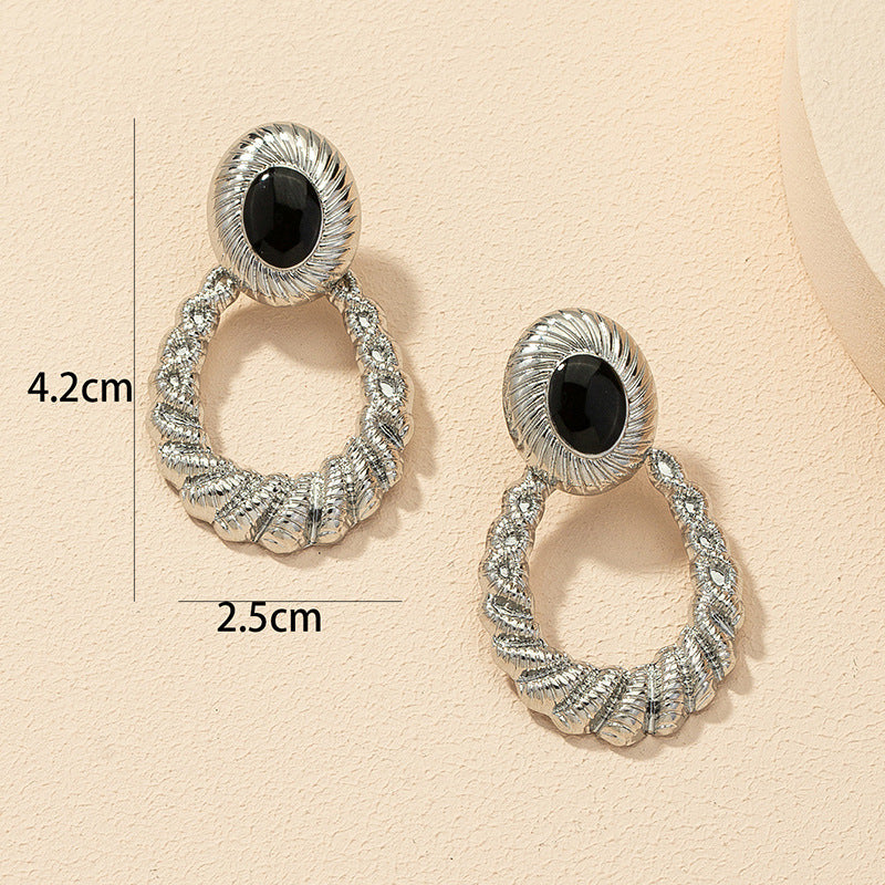 Retro Metal Water Droplet Earrings - Vienna Verve Collection