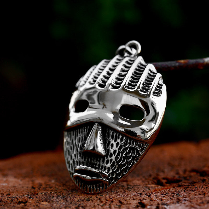 Retro Hip-Hop Mask Pendant for Men - European and American Stainless Steel Jewelry Wholesale