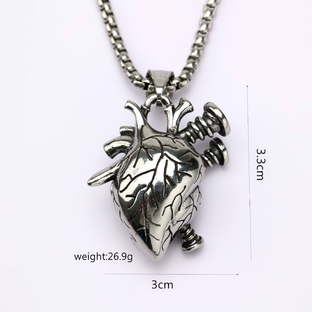 Punk Heart Stainless Steel Men's Pendant Necklace