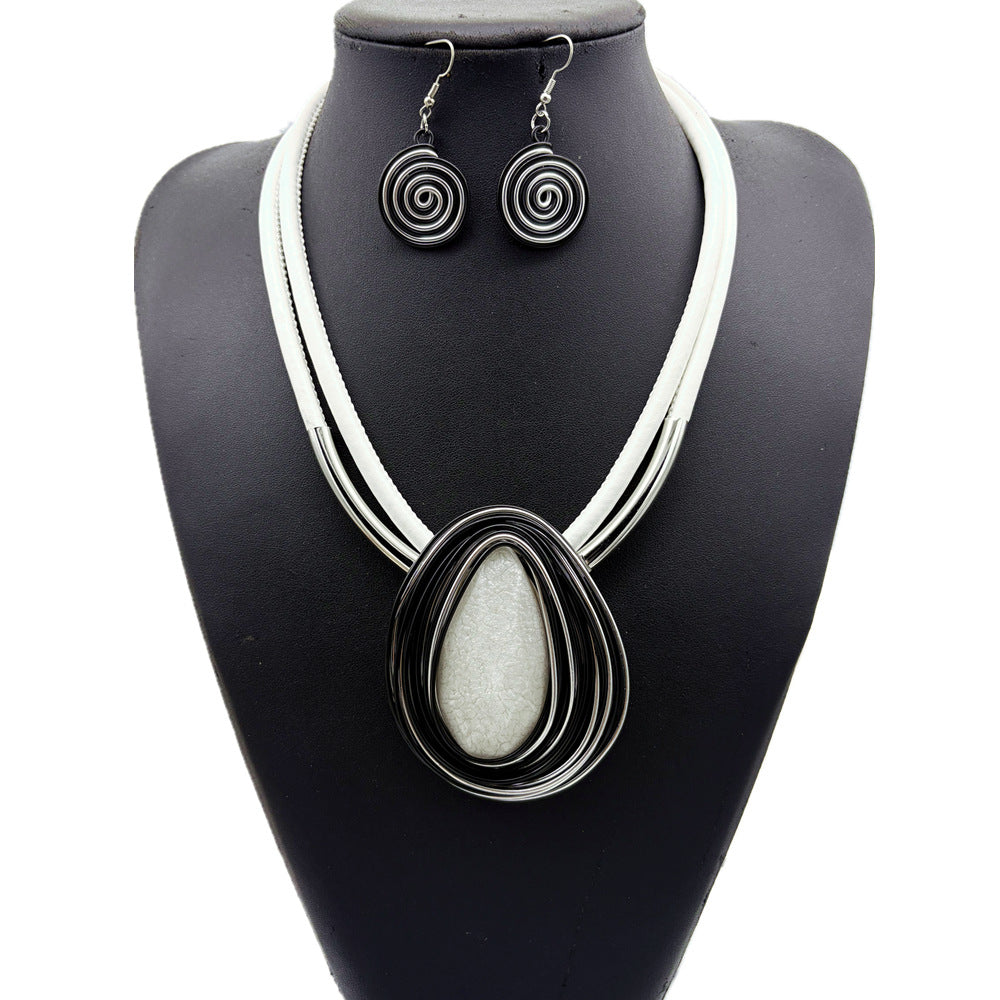Planderful Savanna Rhythms Jewelry Set – Elegant Resin Water Drop Design