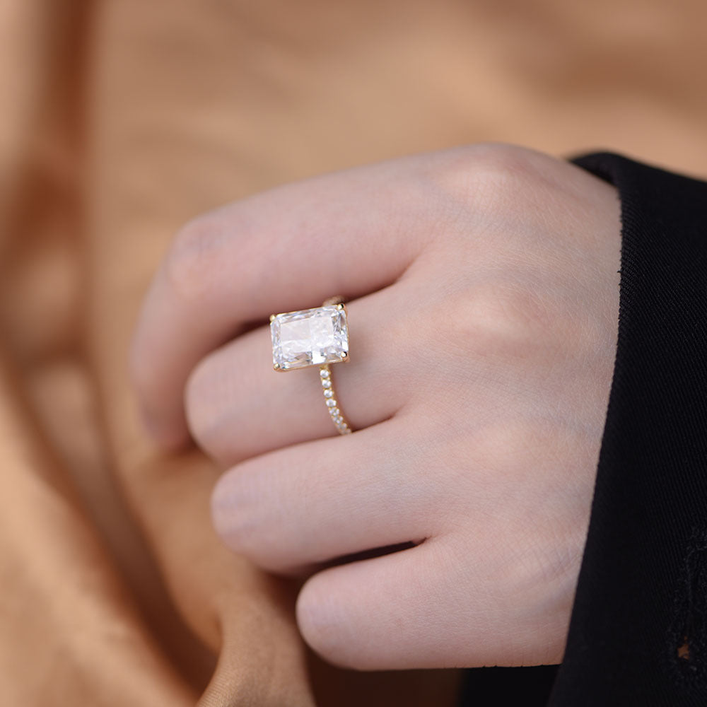 S925 Sterling Silver Ice Flower Cut 5a Zircon Ring High-Quality Wedding