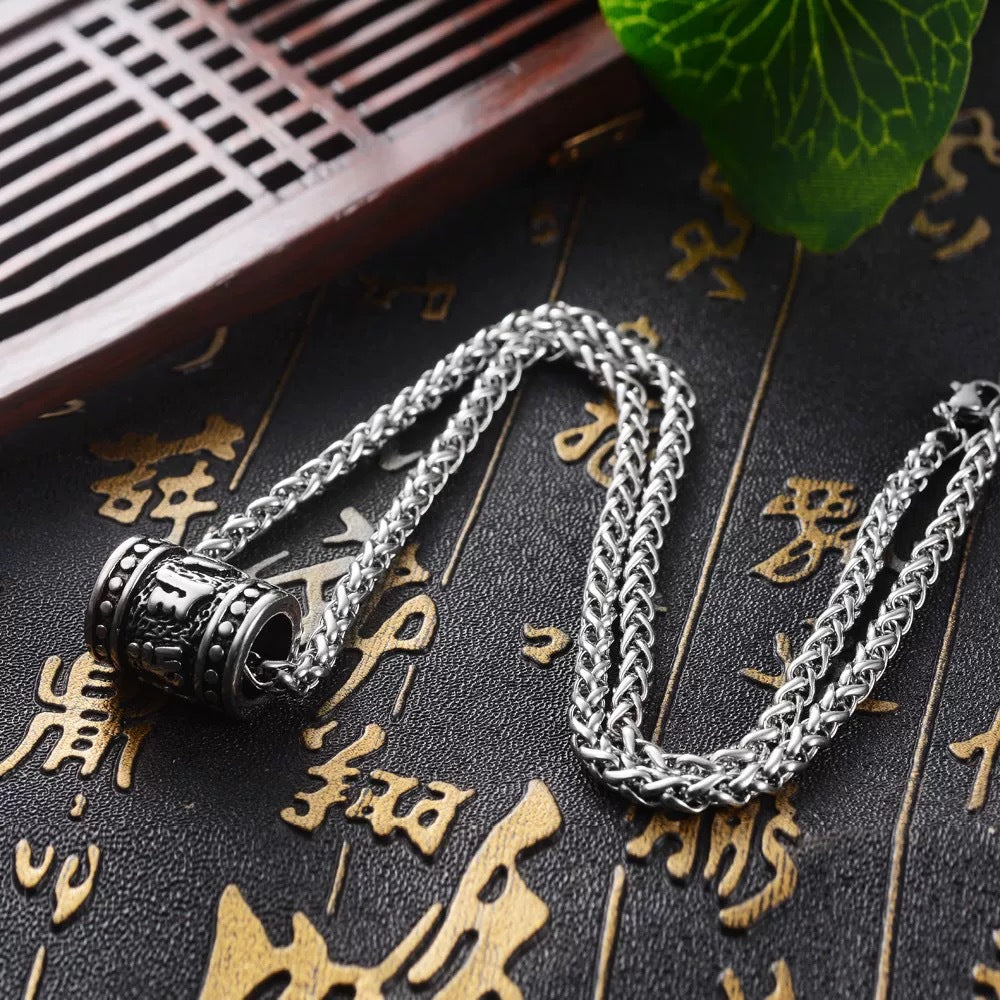 Planderful Stainless Steel Mantra Pendant Necklace Unisex Everyday Wear Minimalist Daily Reminder Gift
