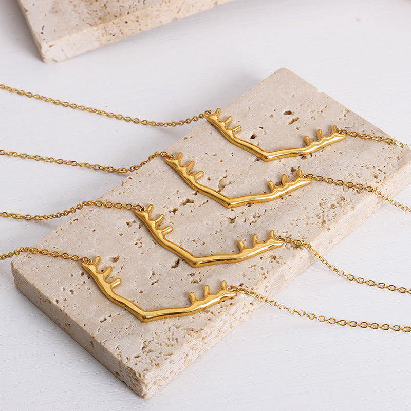 Elegant Titanium Steel Deer Necklace - A Stylish Statement Piece for Women