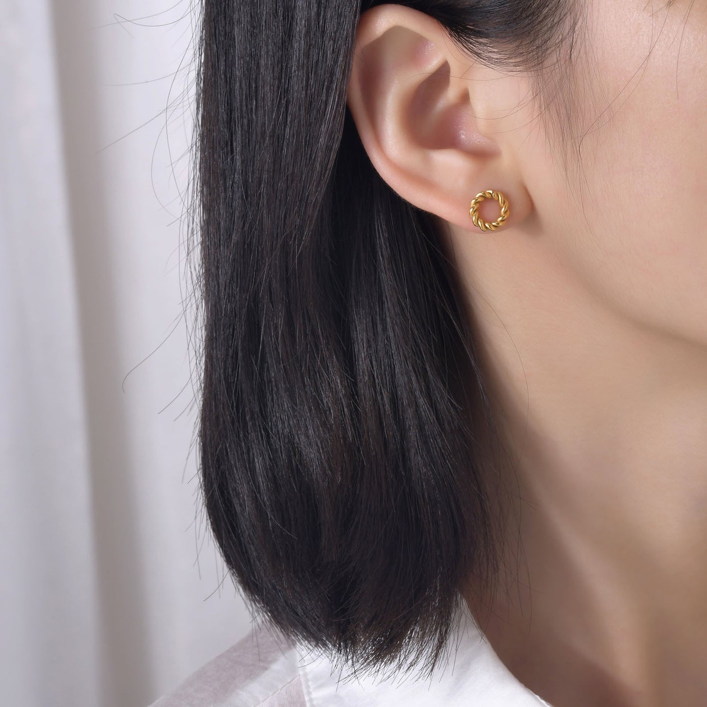 Cross-Border Jewelry Small Fresh Stainless Steel Twist Earrings