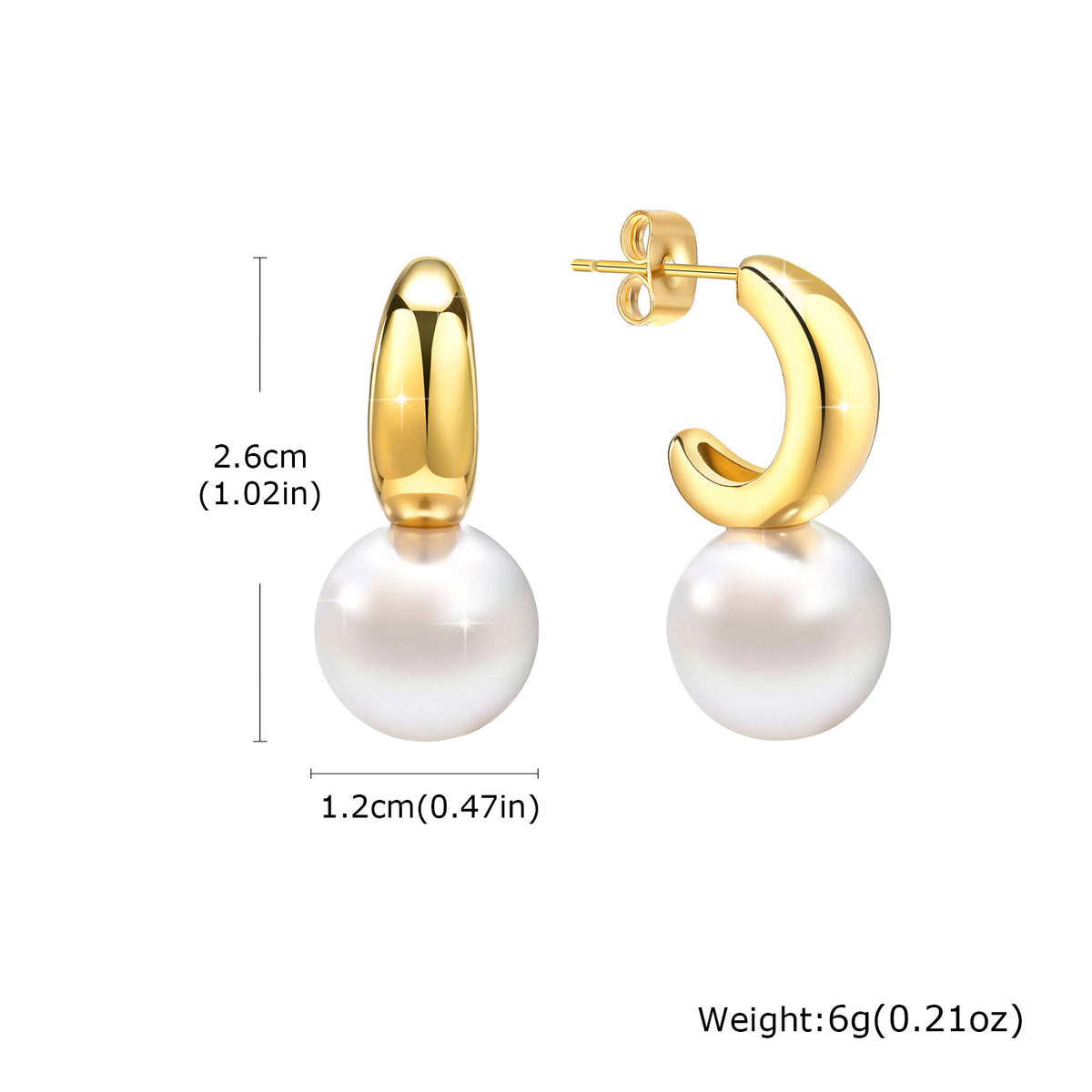 Stainless Steel Pearl Earrings