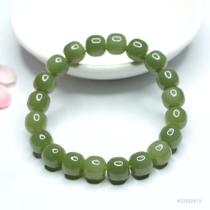 Lake Green Hetian Jade Passepartout Bracelet