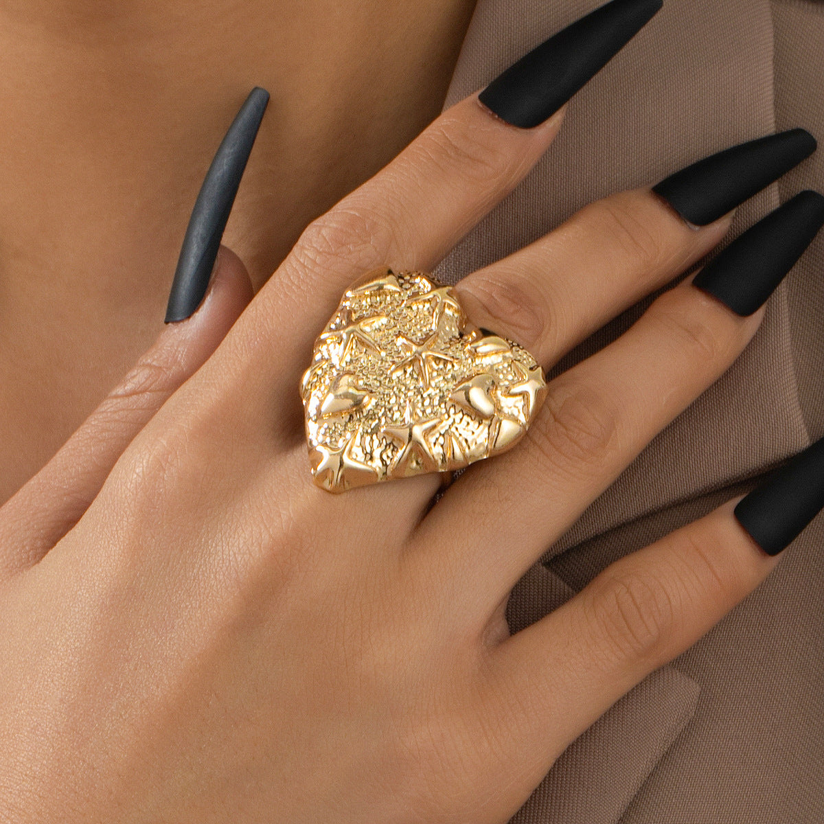 Stylish Metal Love Ring for Women by Planderful