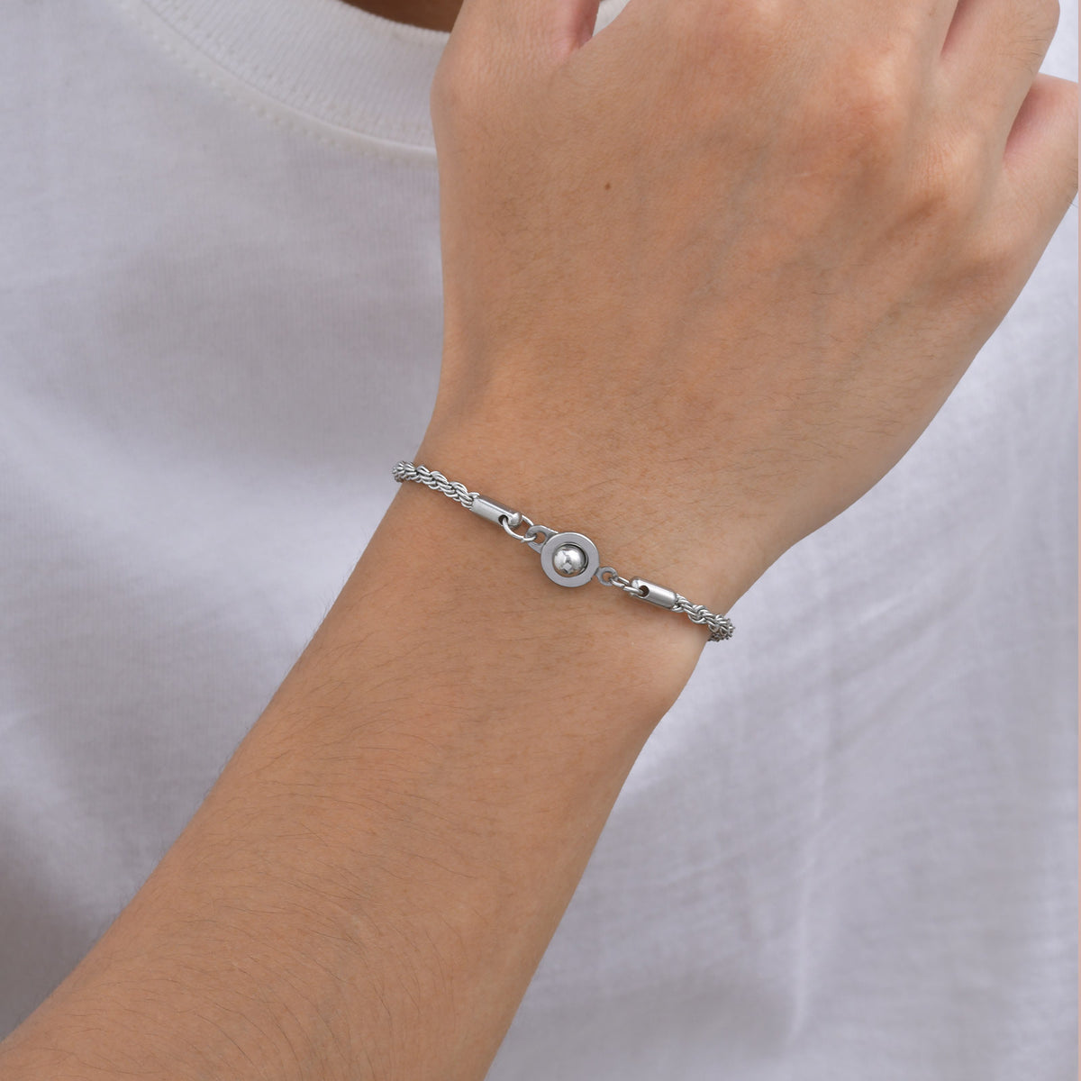 Braided Minimalist Stainless Steel Bracelet for Men