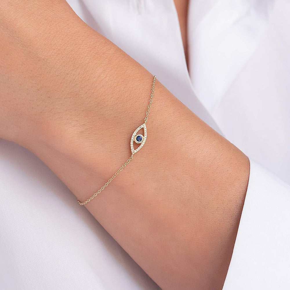 S925 Sterling Silver Zircon Eye Bracelet Devil's Eye Bracelet