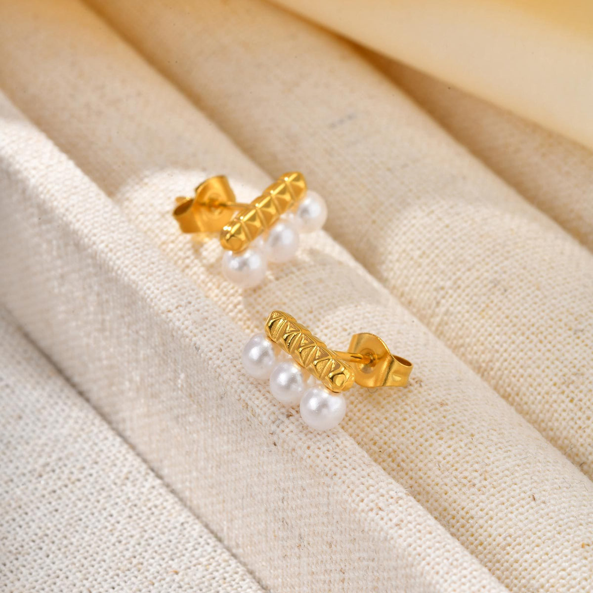 Stainless Steel Pearl Earrings